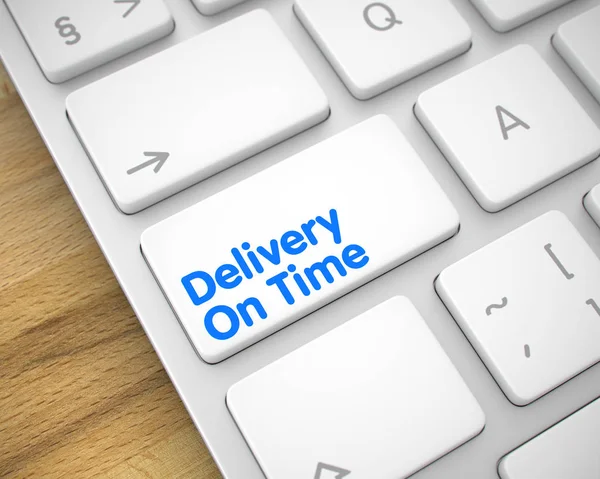 Delivery On Time. White Keyboard Keypad. 3D. — Stock Photo, Image