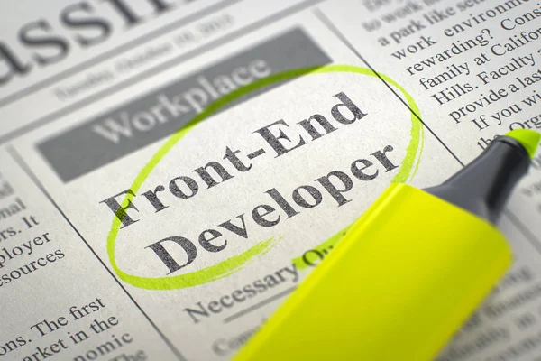 Front-End Developer Vagas de emprego. 3D . — Fotografia de Stock