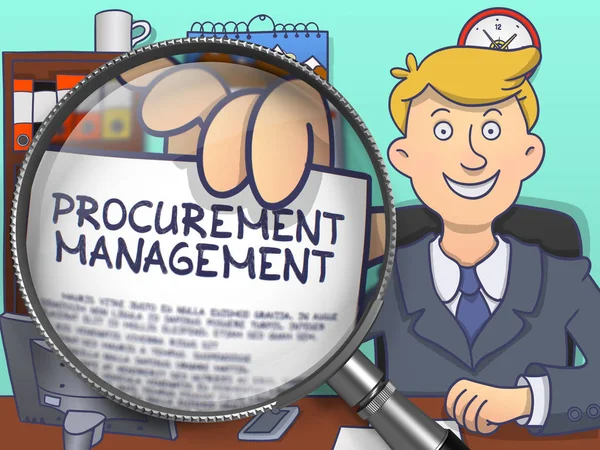 Procurement Management through Magnifying Glass. Doodle Design. — Stock Photo, Image
