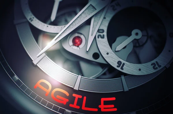 Agile на механізм автоматичного наручні годинники. 3D. — стокове фото