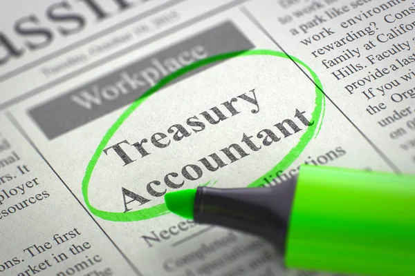 Job Opening Treasury Accountant (em inglês). 3D . — Fotografia de Stock