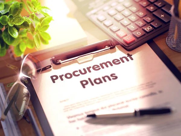 Procurement Plans Concept on Clipboard (en inglés). 3D . —  Fotos de Stock