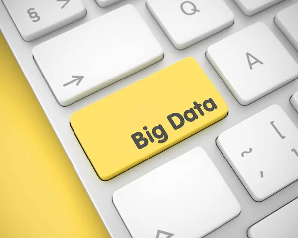 Big Data - Text auf gelber Tastatur. 3d. — Stockfoto