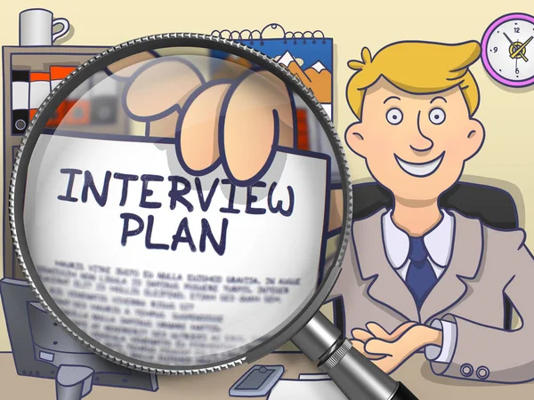 Interview Plan through Magnifying Glass. Concept de caniche . — Photo