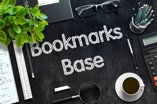 Bookmarks Base on Black Chalkboard. 3D Rendering. — Stock Photo, Image