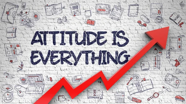 Attitude Is Everything Drawn on Brick Wall. — Stock Photo, Image