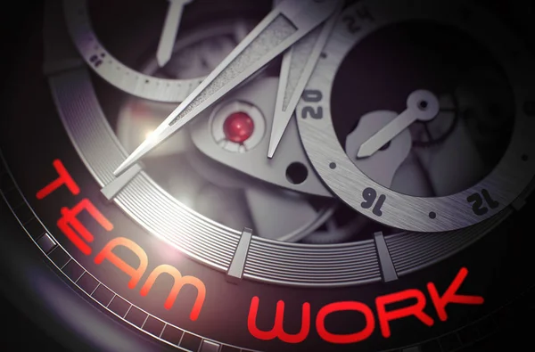 Teamwerk op Fashion pols horloge mechanisme. 3D. — Stockfoto