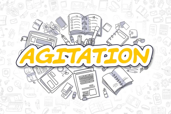 Agitación - Doodle Yellow Word. Concepto de negocio . — Foto de Stock