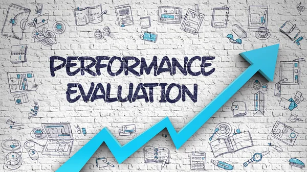 Performance Evaluation Drawn on Brick Wall. — Stock Photo, Image