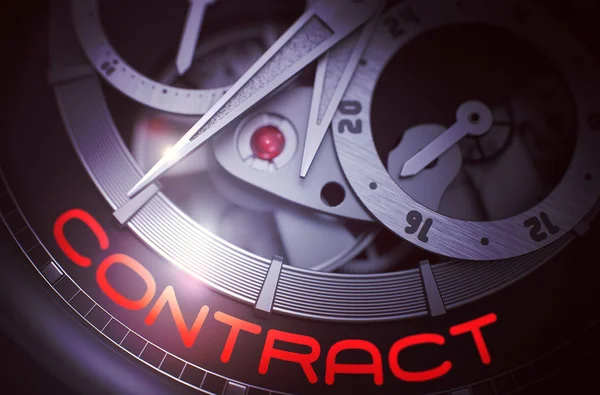 Contract op de mannen pols horloge mechanisme. 3D. — Stockfoto