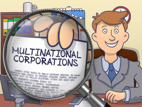 Corporações multinacionais através de lupa . — Fotografia de Stock