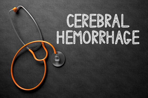 Cerebral Hemorrhage Concept on Chalkboard. 3D Illustration.