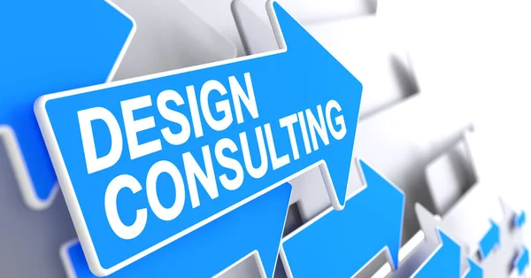 Design Consulting - Label on Blue Cursor. 3D. — Stock Photo, Image