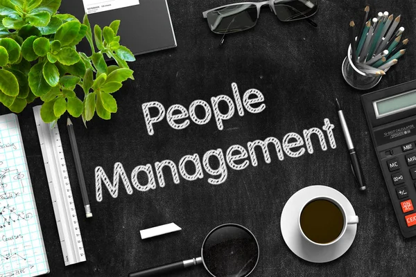 People Management - Text auf schwarzer Tafel. 3D-Darstellung. — Stockfoto
