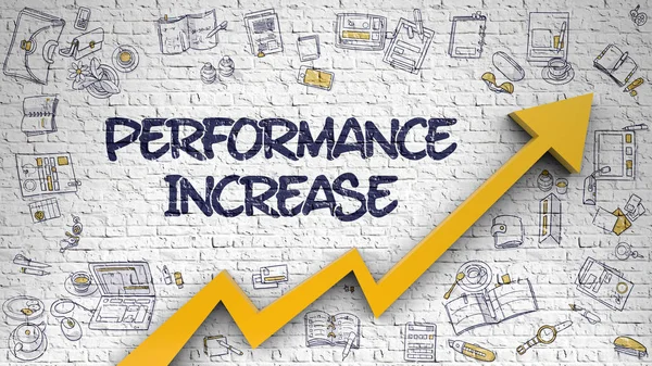 Performance Increase Drawn on Brick Wall. — Stock Photo, Image