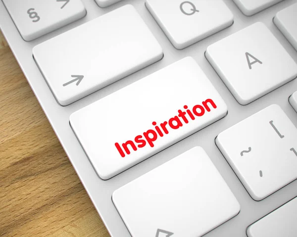 Inspiration - Text on White Keyboard Key. 3D. — Stock Photo, Image