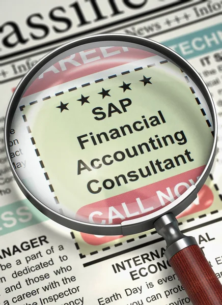 Wij zijn verhuren Sap Financieel Accounting Consultant. 3D. — Stockfoto