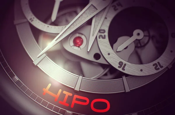 HIPO sul meccanismo di orologio da tasca moda. 3D . — Foto Stock