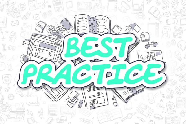 Best Practice - Doodle Green Word. Business Concept. — Stock Photo, Image