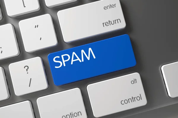 Spam Closeup z klávesnice. 3D. — Stock fotografie