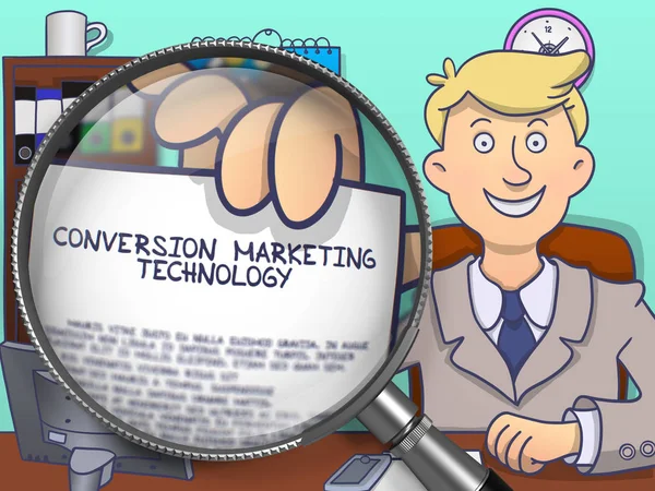 Conversietechnologie Marketing door Lens. Doodle stijl. — Stockfoto