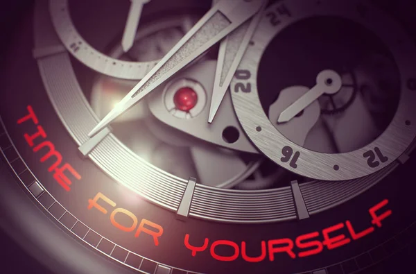 Tempo per te stesso sul vecchio meccanismo di orologio da tasca. 3D . — Foto Stock