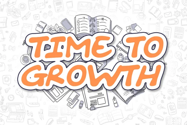 Time To Growth - Doodle Orange Text. Business Concept. — Stock Photo, Image