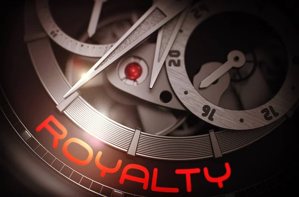 Royalty on the Elegant Wristwatch Mechanism (em inglês). 3D . — Fotografia de Stock