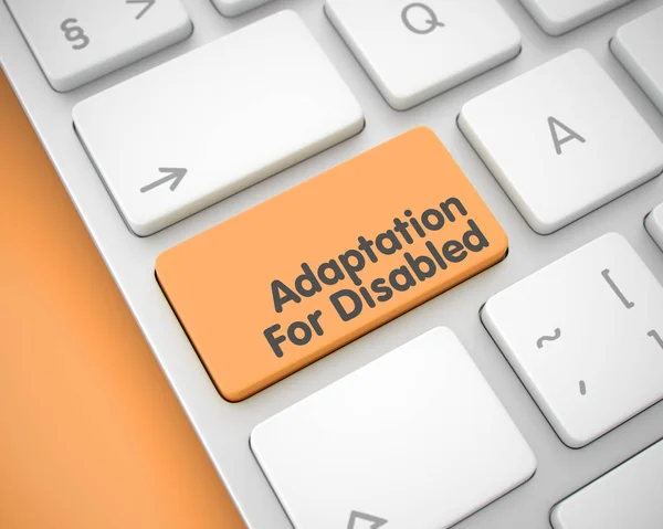 Adaptation For Disabled - Inscription on Orange Keyboard Key. 3D — Stock Photo, Image