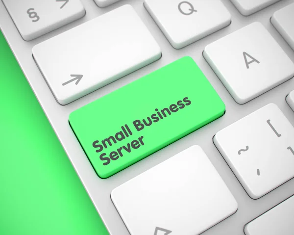 Small Business Server - повідомлення на зеленій кнопці клавіатури. тривимірний — стокове фото