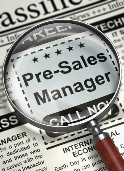 Job Opening Pre Sales Manager. 3D. — Stockfoto