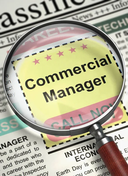 Commercial Manager Hiring Now. 3D. — Stock Photo, Image