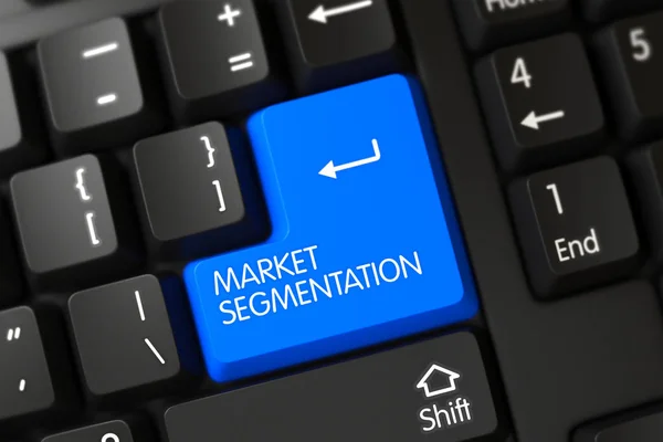 Market Segmentation CloseUp of Blue Keyboard Key. 3D. — Stock Photo, Image