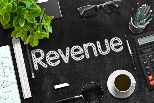 Revenue Handwritten on Black Chalkboard. 3D Rendering. — Stock Photo, Image