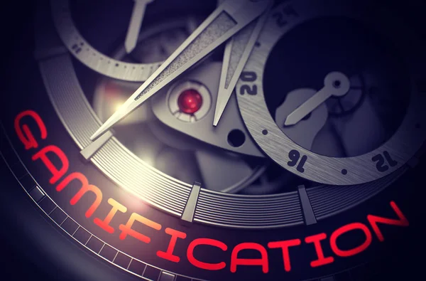 機械式腕時計のメカニズムに関する gamification。3 d. — ストック写真