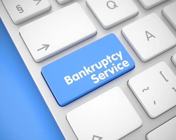 Servicio de bancarrota - Mensaje en la tecla azul. 3D . — Foto de Stock