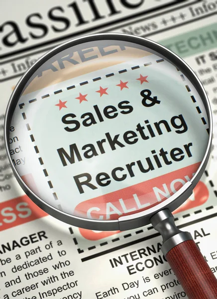 Sales en Marketing vacature van Recruiter. 3D. — Stockfoto