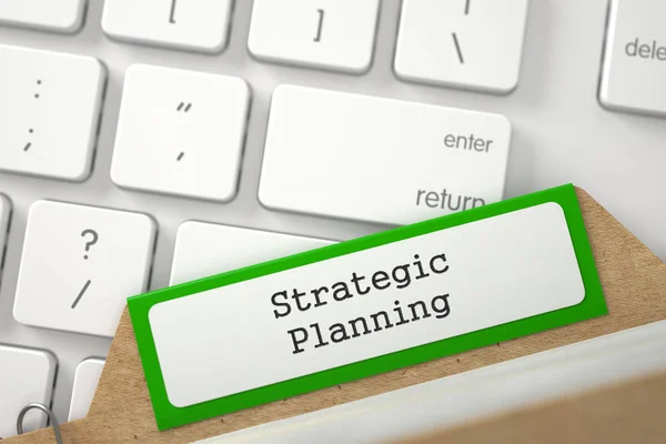 Bestand kaart met inscriptie strategische Planning. 3D. — Stockfoto