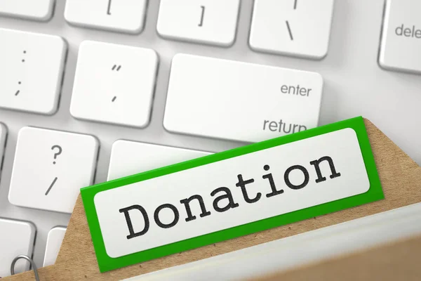 Fil kort med Donation. 3D. — Stockfoto