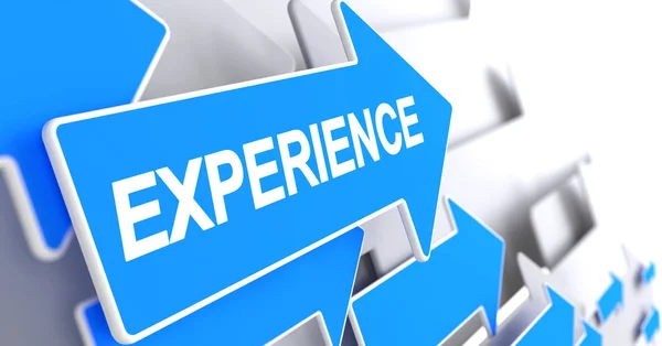 Experience - Text on Blue Arrow. 3D. — Stock Photo, Image