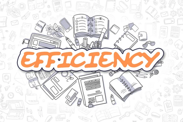 Eficiencia - Doodle Orange Word. Concepto de negocio . — Foto de Stock