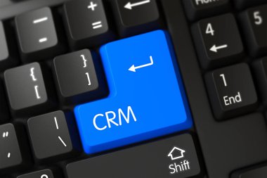 Klavye ile mavi düğme - Crm. 3d.