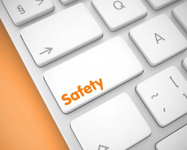 Safety - Inscription on the White Keyboard Button. 3D. — Stock Photo, Image