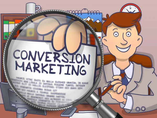 Conversie Marketing via vergrootglas. Doodle Design. — Stockfoto