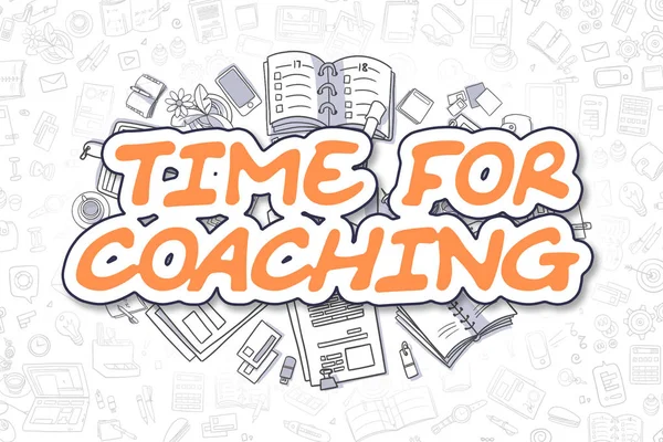 Time For Coaching - Cartoon Orange Text. Business Concept.
