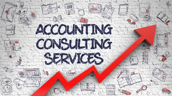 Accounting Consulting Services Drawn on White Brickwall. — Stock Photo, Image