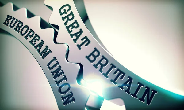 Great Britain European Union - Text on the Mechanism of Metallic — Stock Photo, Image