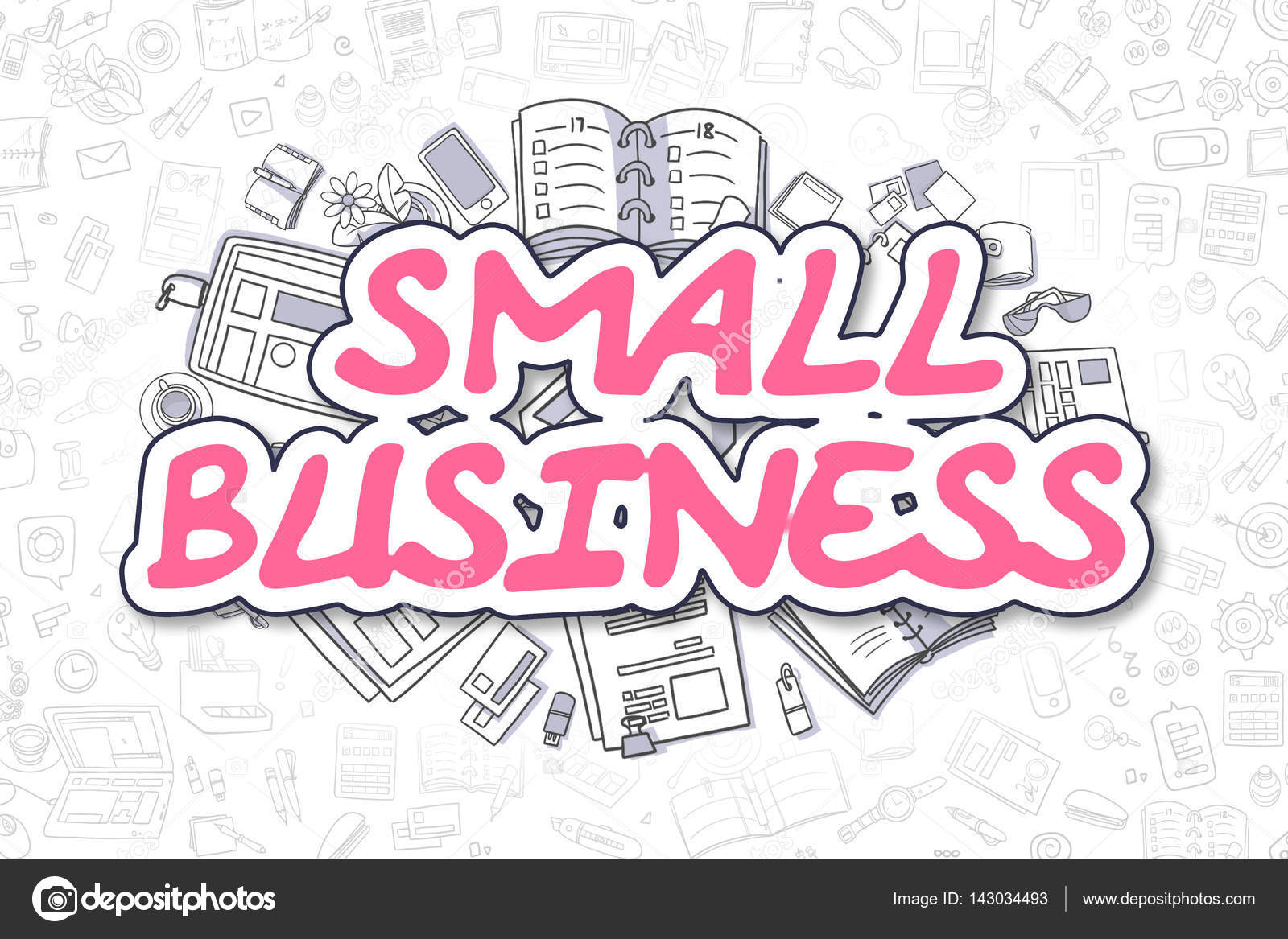 Small Business - Cartoon Magenta Text. Business Concept. Stock Photo by ©tashatuvango 143034493 Small Business - Cartoon Magenta Text. Business Concept. Stock Photo by ©tashatuvango 143034493