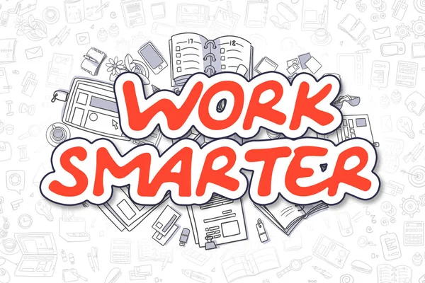 Work Smarter - Doodle Red Word. Business Concept. — Stock Photo, Image