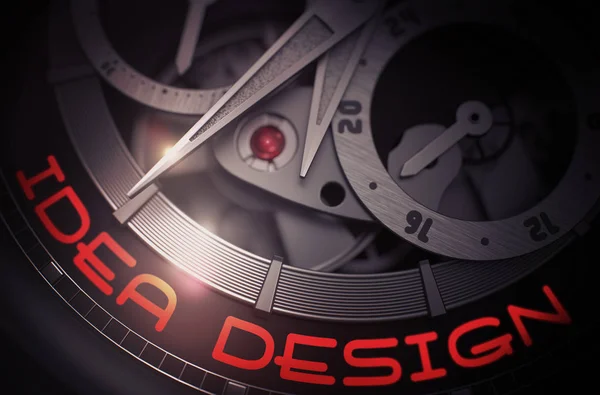 Idea Design sul vecchio orologio da polso Meccanismo. 3D . — Foto Stock